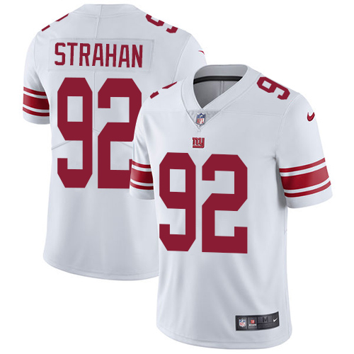 Nike Giants #92 Michael Strahan White Men's Stitched NFL Vapor Untouchable Limited Jersey - Click Image to Close